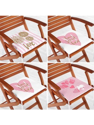 Rem Home Rengirenk Dekoratif Sandalye Minderi Sarı Modern 40 x 40 cm Mutfak Balkon Oturma Minderi