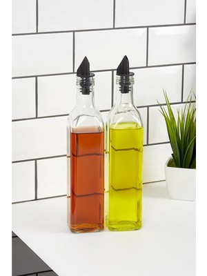 St. Morritz Ikili 500 ml Yağlık Sirkelik, Damlatmaz Cam Yağlık