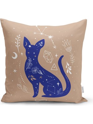 Rem Home Rengirenk Dekoratif Kırlent Kılıfı Mavi 43 x 43 cm Salon Koltuk Kanepe Yastık Kılıfı