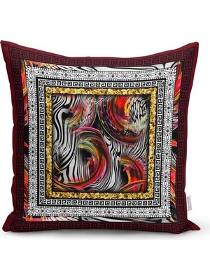 Rem Home Rengirenk Dekoratif Kırlent Kılıfı Sarı Modern 43 x 43 cm Salon Koltuk Kanepe Yastık Kılıfı