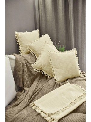 Rem Home Rengirenk Dekoratif Kırlent Kılıfı 43 x 43 cm Salon Koltuk Kanepe Yastık Kılıfı