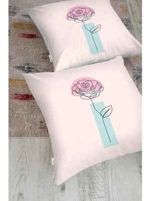 Rem Home Rengirenk Dekoratif Kırlent Kılıfı Pembe Bohem 70 x 70 cm Salon Koltuk Kanepe Yastık Kılıfı