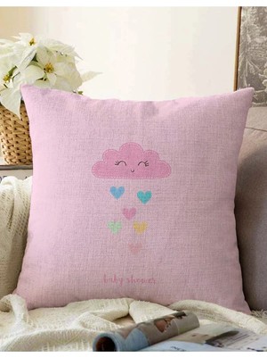 Rem Home Rengirenk Dekoratif Kırlent Kılıfı Pembe 43 x 43 cm Salon Koltuk Kanepe Yastık Kılıfı