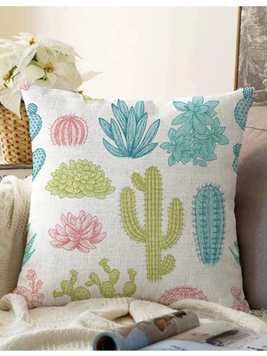 Rem Home Rengirenk Dekoratif Kırlent Kılıfı Modern 43 x 43 cm Salon Koltuk Kanepe Yastık Kılıfı