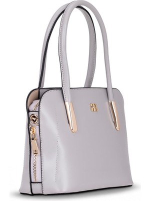 BloominBag Burkley Solenne Cloud Grey Pu Deri Kadın El ve Omuz Çantası