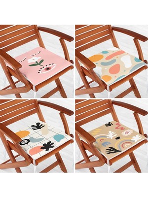 Rem Home Rengirenk Dekoratif Sandalye Minderi Modern 40 x 40 cm Mutfak Balkon Oturma Minderi
