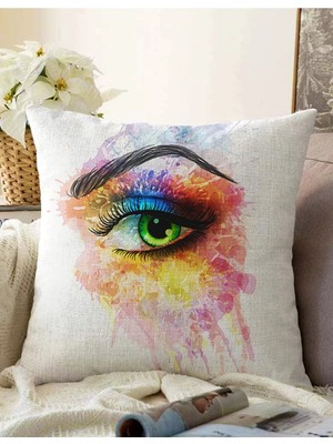 Rem Home Rengirenk Dekoratif Kırlent Kılıfı Yeşil 43 x 43 cm Salon Koltuk Kanepe Yastık Kılıfı