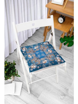 Rem Home Rengirenk Dekoratif Sandalye Minderi Beyaz Modern 40 x 40 cm Mutfak Balkon Oturma Minderi
