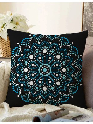 Rem Home Rengirenk Dekoratif Kırlent Kılıfı Siyah 43 x 43 cm Salon Koltuk Kanepe Yastık Kılıfı