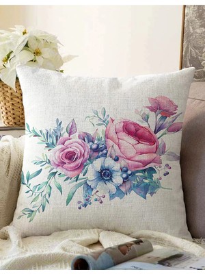 Rem Home Rengirenk Dekoratif Kırlent Kılıfı Lila 43 x 43 cm Salon Koltuk Kanepe Yastık Kılıfı