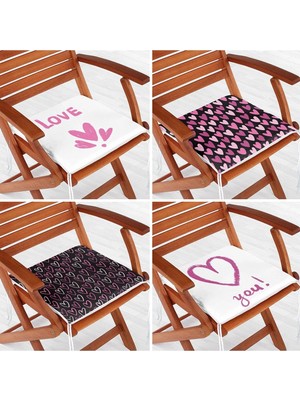 Rem Home Rengirenk Dekoratif Sandalye Minderi Sarı Modern 40 x 40 cm Mutfak Balkon Oturma Minderi