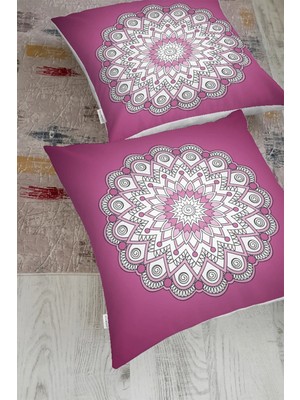 Rem Home Rengirenk Dekoratif Kırlent Kılıfı Beyaz 70 x 70 cm Salon Koltuk Kanepe Yastık Kılıfı
