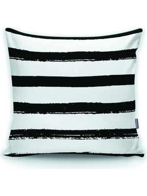Rem Home Rengirenk Dekoratif Kırlent Kılıfı Siyah 43 x 43 cm Salon Koltuk Kanepe Yastık Kılıfı