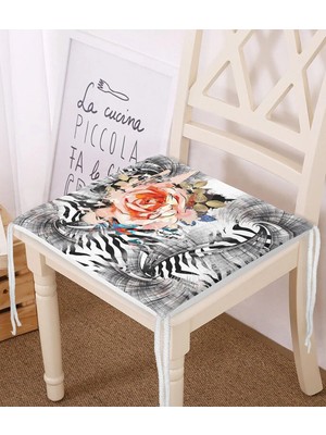 Rem Home Rengirenk Dekoratif Sandalye Minderi Sarı Modern 40 x 40 cm Mutfak Balkon Oturma Minderi