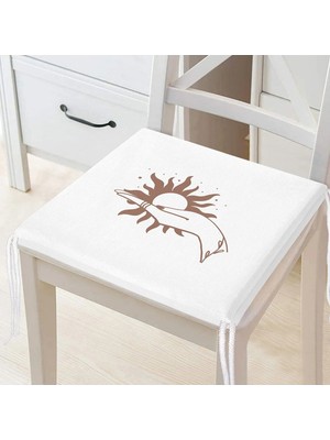 Rem Home Rengirenk Dekoratif Sandalye Minderi Beyaz 40 x 40 cm Mutfak Balkon Oturma Minderi