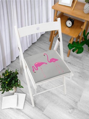 Rem Home Rengirenk Dekoratif Sandalye Minderi Gri Modern 40 x 40 cm Mutfak Balkon Oturma Minderi