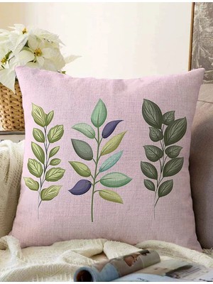 Rem Home Rengirenk Dekoratif Kırlent Kılıfı Pembe Modern 43 x 43 cm Salon Koltuk Kanepe Yastık Kılıfı