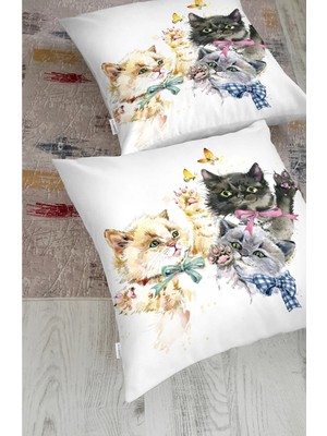 Rem Home Rengirenk Dekoratif Kırlent Kılıfı Modern 70 x 70 cm Salon Koltuk Kanepe Yastık Kılıfı
