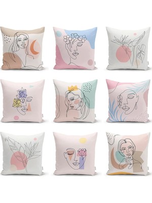 Rem Home Rengirenk Dekoratif Kırlent Kılıfı Sarı Bohem 43 x 43 cm Salon Koltuk Kanepe Yastık Kılıfı