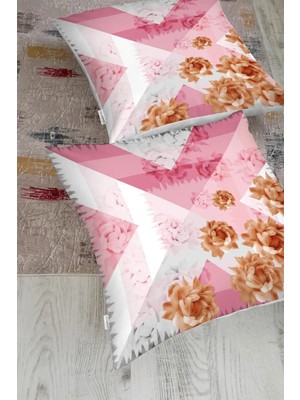 Rem Home Rengirenk Dekoratif Kırlent Kılıfı Modern 70 x 70 cm Salon Koltuk Kanepe Yastık Kılıfı
