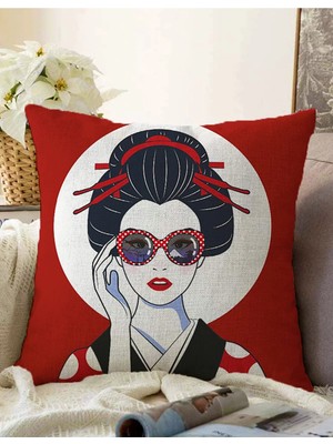 Rem Home Rengirenk Dekoratif Kırlent Kılıfı 43 x 43 cm Salon Koltuk Kanepe Yastık Kılıfı