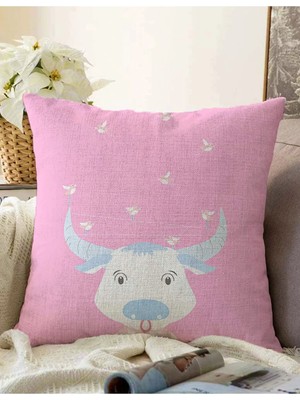 Rem Home Rengirenk Dekoratif Kırlent Kılıfı Sarı 43 x 43 cm Salon Koltuk Kanepe Yastık Kılıfı