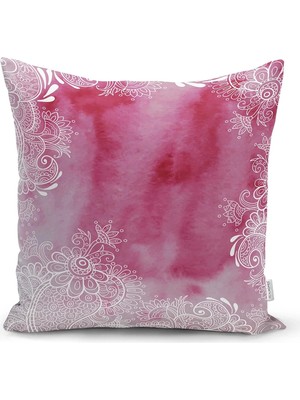 Rem Home Rengirenk Dekoratif Kırlent Kılıfı Beyaz Modern 43 x 43 cm Salon Koltuk Kanepe Yastık Kılıfı