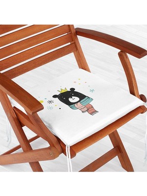 Rem Home Rengirenk Dekoratif Sandalye Minderi Beyaz Modern 40 x 40 cm Mutfak Balkon Oturma Minderi