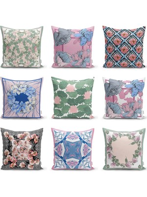 Rem Home Rengirenk Dekoratif Kırlent Kılıfı Sarı Modern 43 x 43 cm Salon Koltuk Kanepe Yastık Kılıfı
