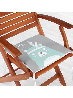 Rem Home Rengirenk Dekoratif Sandalye Minderi Gri Modern 40 x 40 cm Mutfak Balkon Oturma Minderi