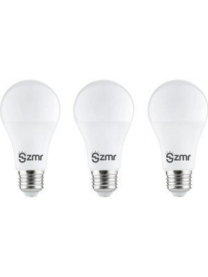 Zmr 102/B.30 3'lü Paket LED Ampul 9W Günışığı 3000K E27 Duylu Enerji Tasarruflu Uzun Ömürlü