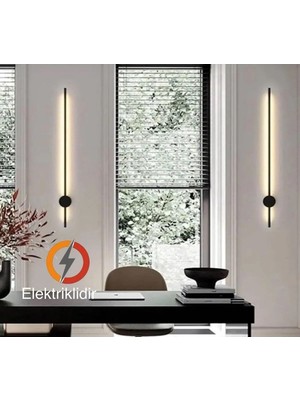 St. Morritz Modern Dekoratif LED Duvar Aplik 70 cm Günışığı Siyah 1 Adet (Pilli Değildir)