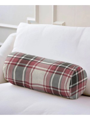 Rem Home Rengirenk Dekoratif Kırlent Kılıfı Sarı Ekose 60 x 20 cm Salon Koltuk Kanepe Yastık Kılıfı