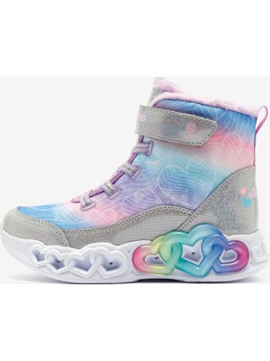 Skechers Infinite Heart Lights - Lovin Hearts Büyük Kız Çocuk Gri Işıklı Bot 303054L Smlt