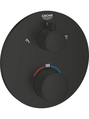 Hansgrohe Grohe Grohtherm Termostatik Banyo/duş Bataryası 2 Çıkışlı Divertörlü Mat Siyah 1022082430