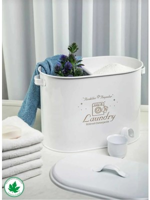 St. Morritz Bölmeli Kapaklı Ölçekli Deterjanlık,toz Deterjanlık,banyo Teterjanlık,beyaz