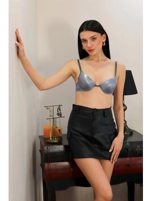 mery Moda Kadın Destekli Balenli Sütyen Gri Beruflic
