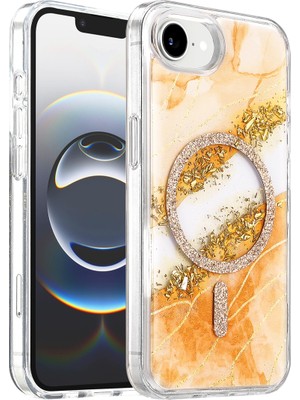 Magicool Onegif  Iphone 17E Lotus Simli Magsafe Kapak - Turuncu