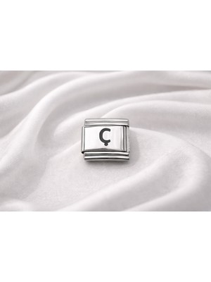Alvera Ç Harfi Charm – Çelik Harfli Bileklik Aksesuarı , Kişiye Özel Modüler Takı