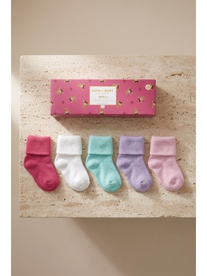 Bony Socks 5'li Paket Yenidoğan Bambu Bebek Çorap Renkli