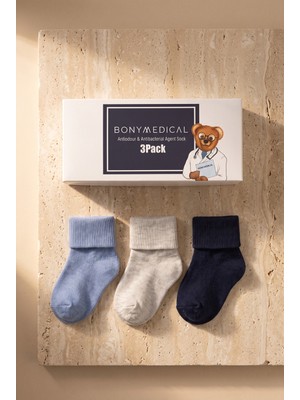 Bony Socks 3 Lü Paket Medikal Bebek Çorap Mavi