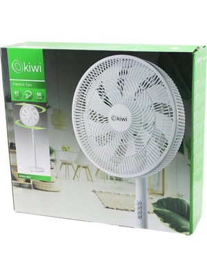Hace Bazaar Kiwi KFAN-7627 41CM 50W Ev Tipi Ayaklı Vantilatör 3-Kademe Hız 9-Pls.kanat Sigortalı Sessiz Motor Yükseklik: 125CM (K95)