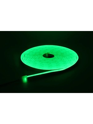 Neon LED Şerit 5metre Yeşil LED Zincir Bandı Hortum Esnek Dekoratif Aydınlatma Işık 12V 10W