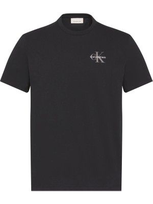 Calvin Klein Erkek Siyah Calvin Klein Ss 30S Clssc Mıcro M, Ub1 Siyah Erkek T-Shirt