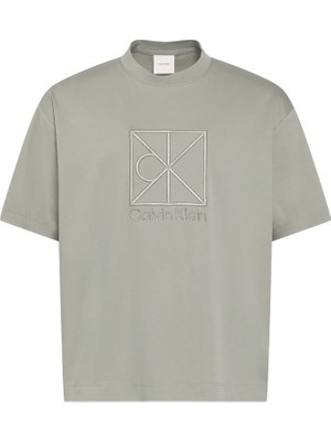 Calvin Klein Erkek Bej Calvin Klein Ss Rlxd Premıum Inte, Pez, S Bej Erkek T-Shirt