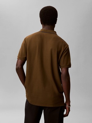 Calvin Klein Erkek Kahverengi Calvin Klein Ss Refıned Pıque Tıp, 4s4, S Kahverengi Erkek Polo