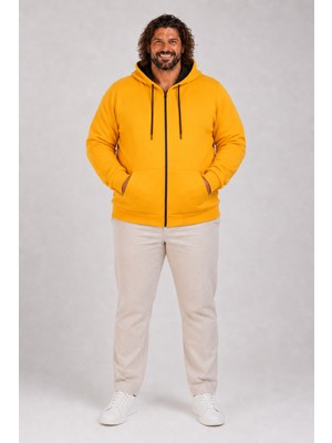 Moc Grande Mocgrande Büyük Beden Unisex Kapüşonlu 3ip Sweat 11701 Hardal