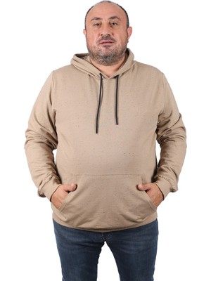 Moc Grande Mocgrande Büyük Beden Basic Kapüşonlu Sweat 22705 Bej