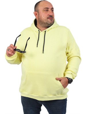 Moc Grande Mocgrande Büyük Beden Erkek Basic Sweat Kapüşonlu 11700 Sarı