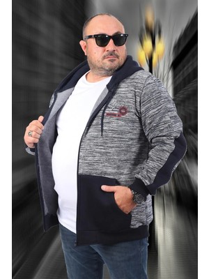 Moc Grande Mocgrande Büyük Beden Erkek Sweat The Frontier 22726 Lacıvert